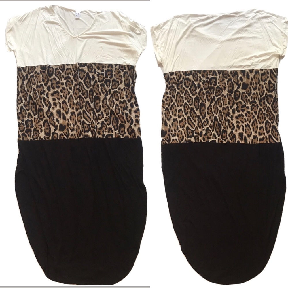 SALE NEW Cheetah Color Block Dress - Picture 4 of 5